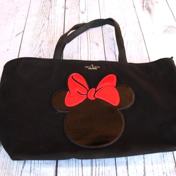 Kate Spade Minnie Mouse Red Bow Francis Canvas Tote Bag Purse Shopper - Picture 3 of 16